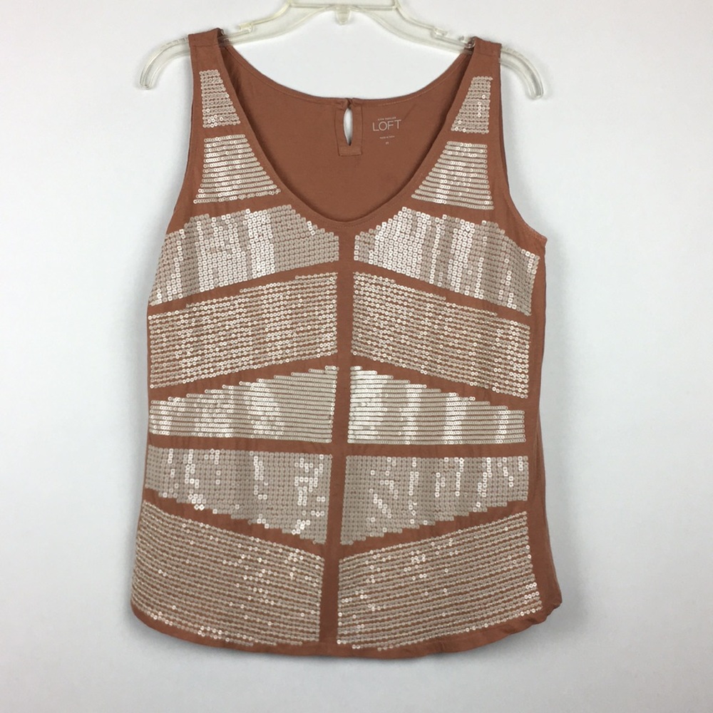 Ann Taylor Loft mocha top with sequin